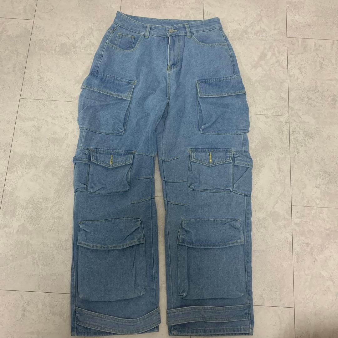 ルセラフィム チェウォン着用 デニム カーゴパンツ y2k グランジ 古着