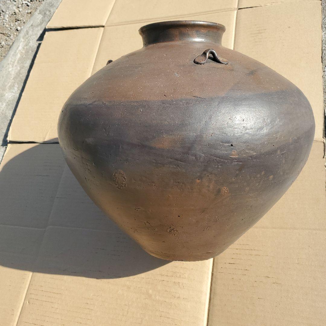 陶器製の茶色い壺、引き取り限定 - メルカリ