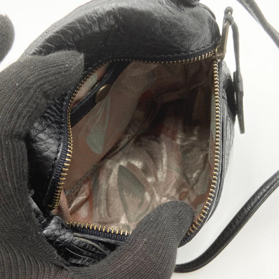 うぐいす餅様IBIZA イビサ　オーストリッチ　ショルダーバッグ　ゾウ　ブラック