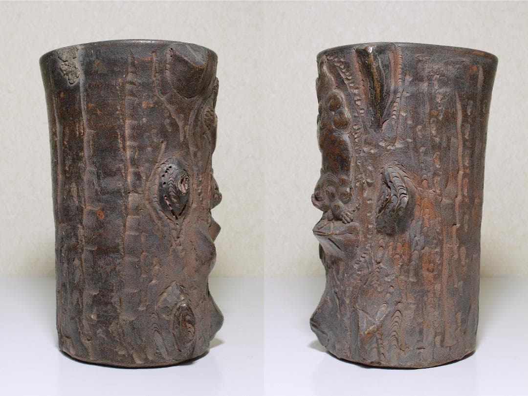 江戸時代(天保期) 古備前 唐獅子花入 [森甚次郎 作]の通販はau PAY