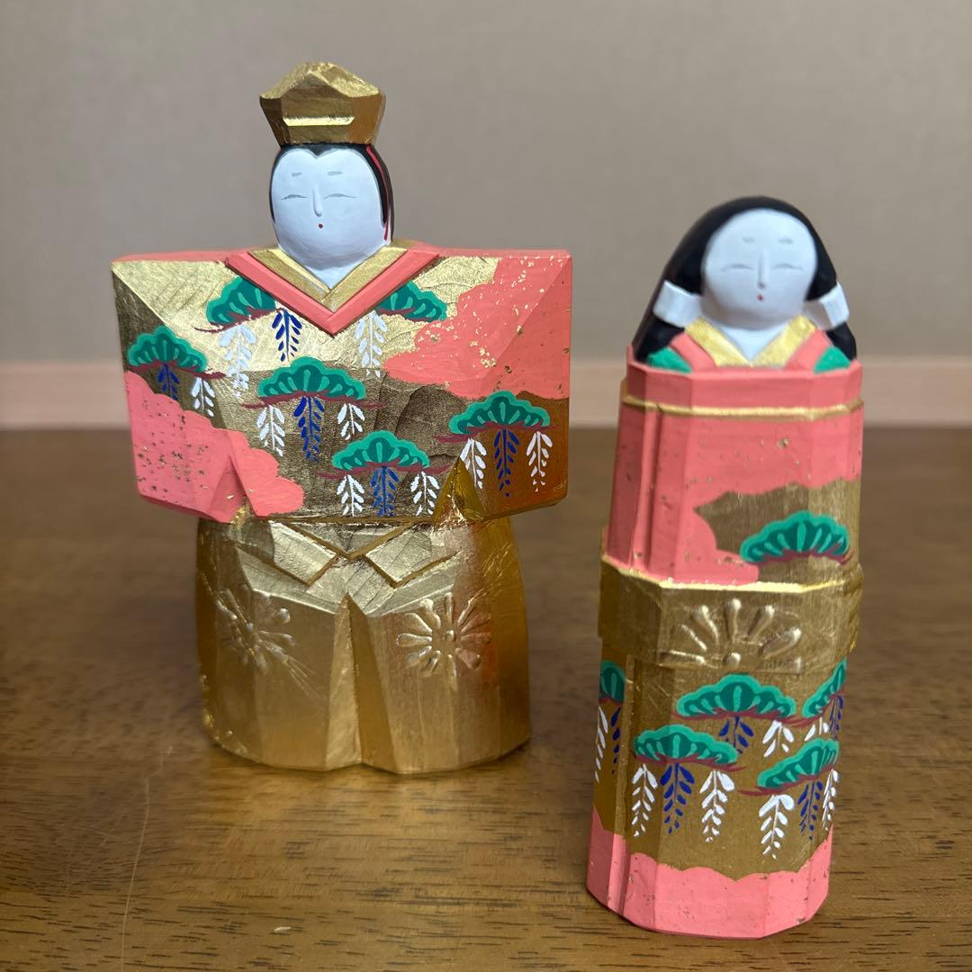 雛人形　一刀彫　瀬谷桃源