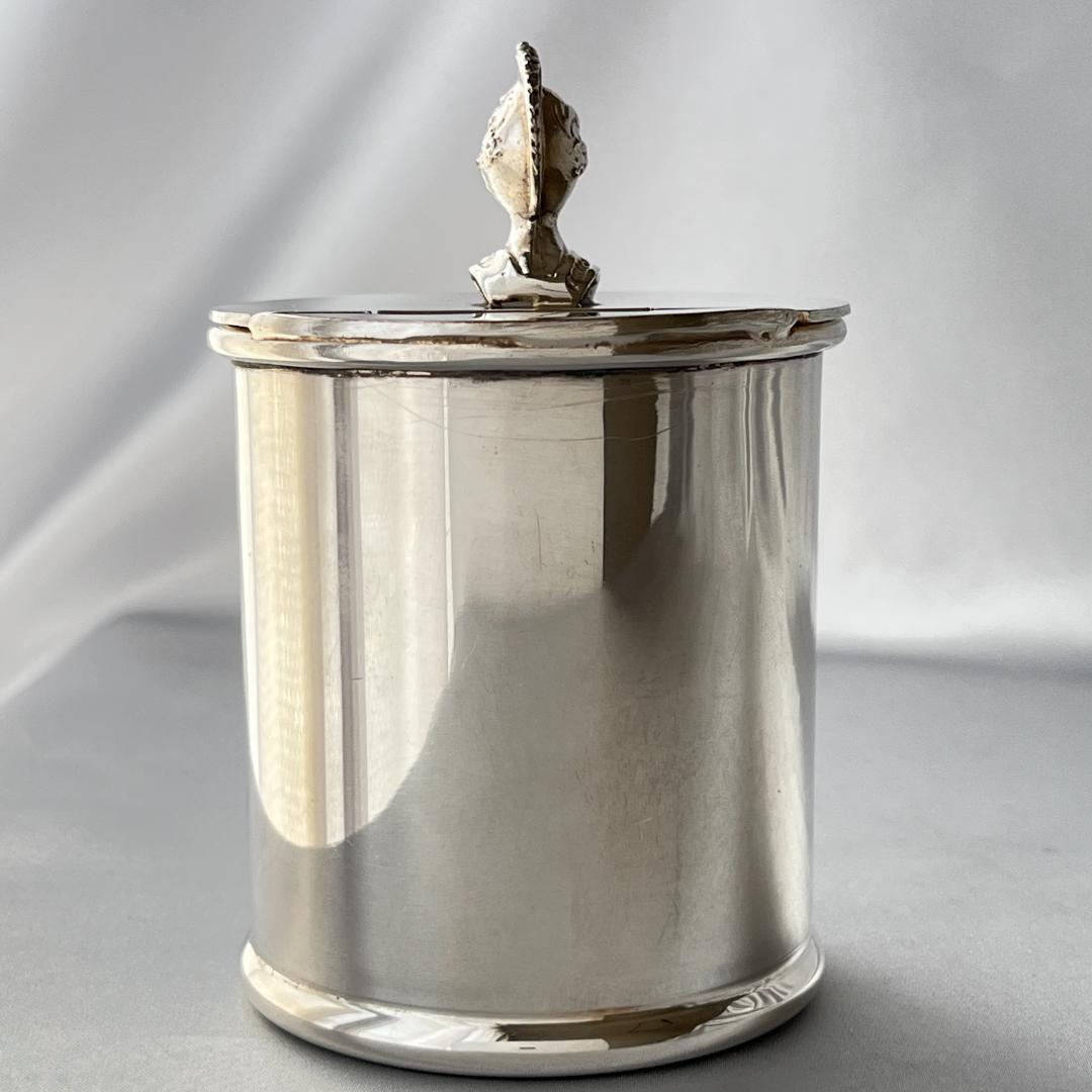 【E H Parkin & Co】騎士のティーキャディー【シルバープレート】