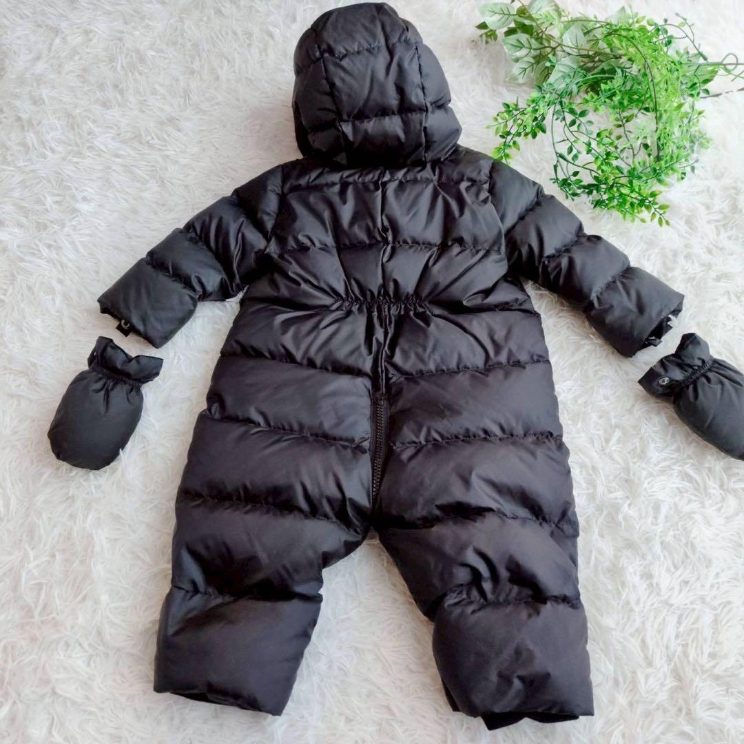 バーバリー ベビー ジャンプスーツ スノーウェア ロゴプリント 黒 80cm