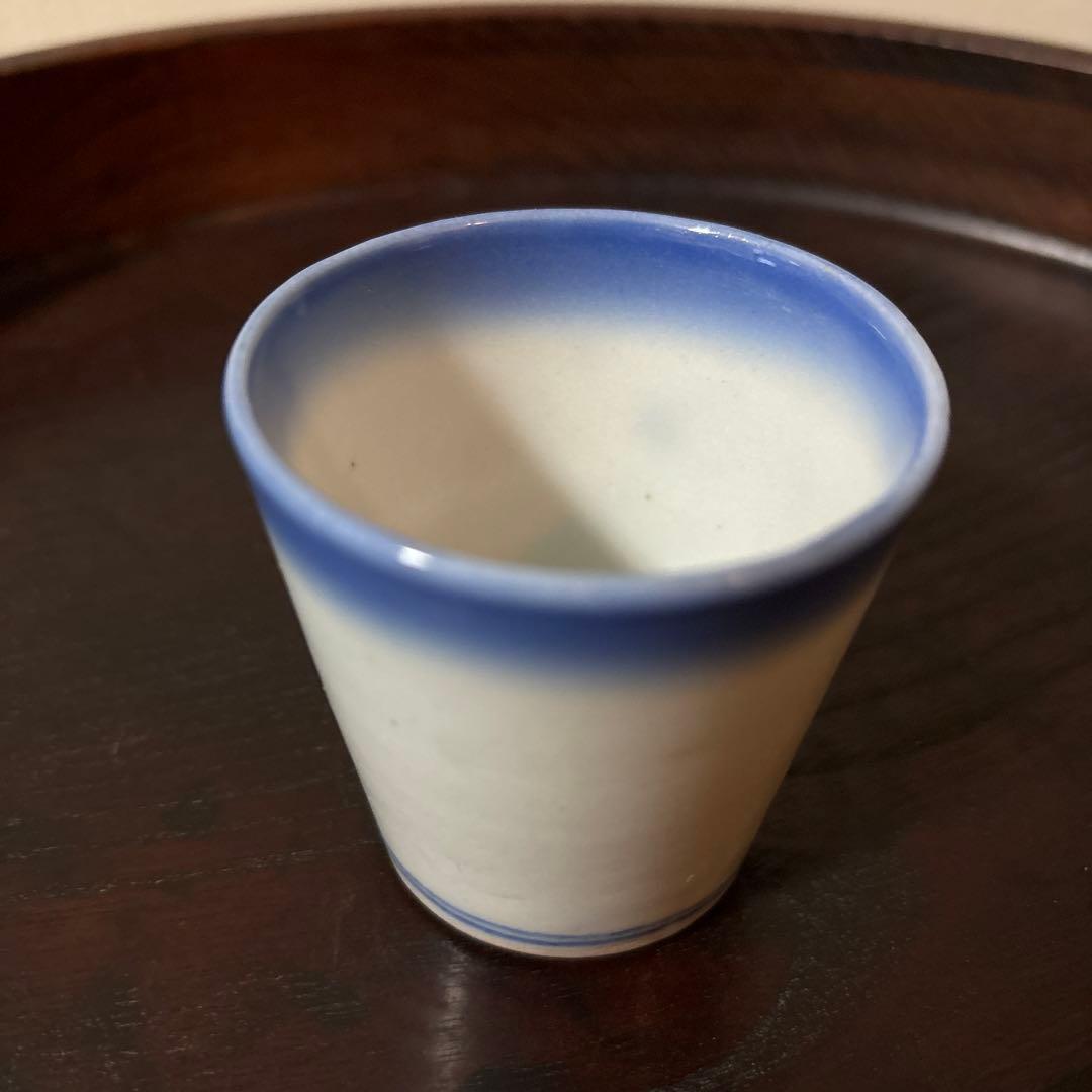 モダン輪線猪口　1点③ぐい呑み　筒盃　蕎麦猪口　伊万里　瀬戸　染付　検李朝　酒器