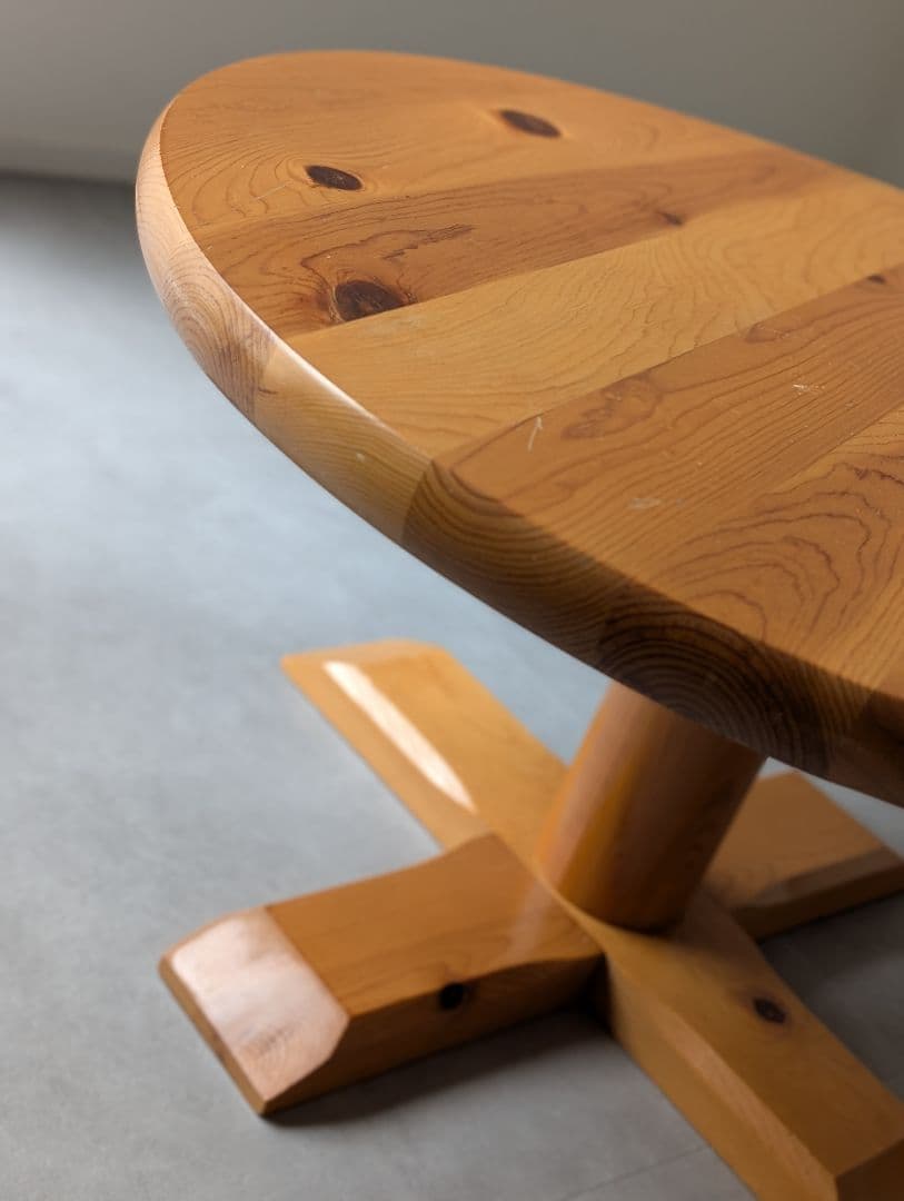 USED/無垢 パイン ラウンドローテーブル フレンチミッドセンチュリー