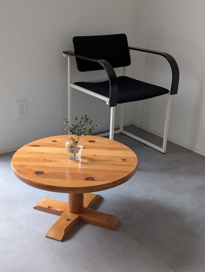 USED/無垢 パイン ラウンドローテーブル フレンチミッドセンチュリー