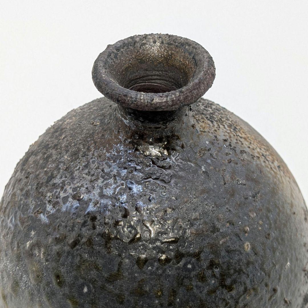 岩本政一 備前焼 窯変徳利 共箱共布栞 とっくり 酒器 食器 一輪挿し花入 花器