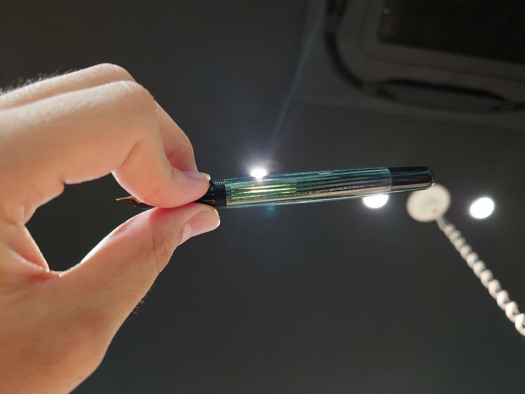 廃番 ペリカン 400N 14C-EF 緑縞 万年筆 デッドストック品