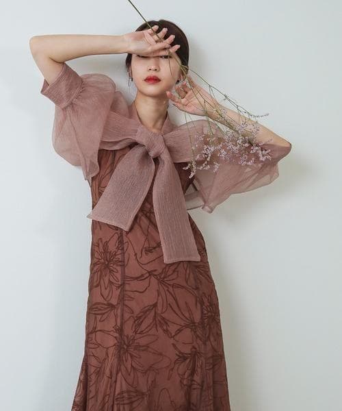 美品 カナ ボウタイ リボン ボレロ ワンピース S お呼ばれ オケージョン