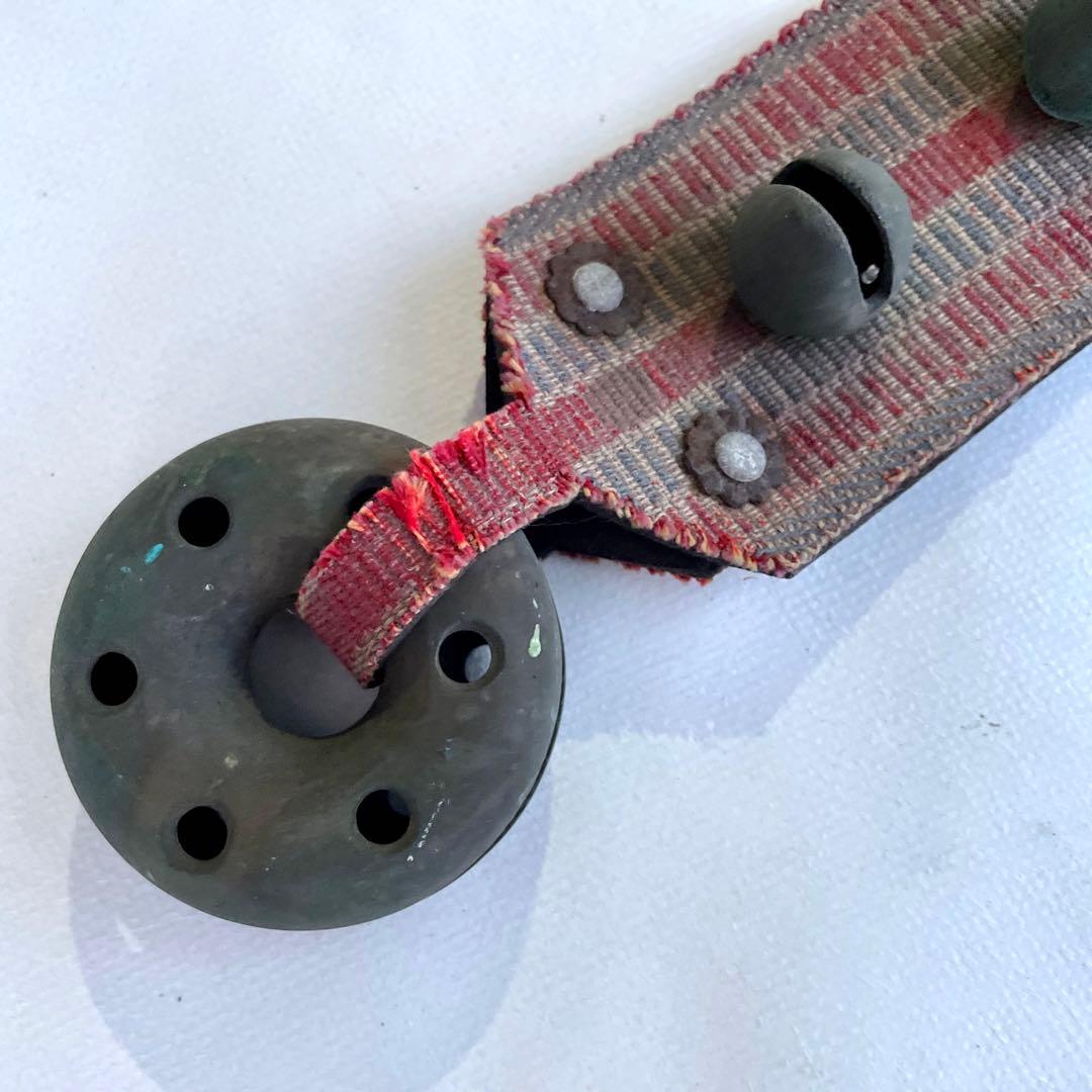 伝統工芸古民具 】馬鈴 （ドーナッツ型鈴×1・鈴×5） 約53cm □熊よけ