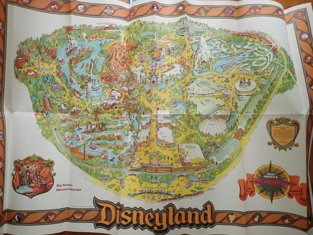 カリフォルニア州アナハイム・デイズニーランド大型マップポスター　1979年希少品