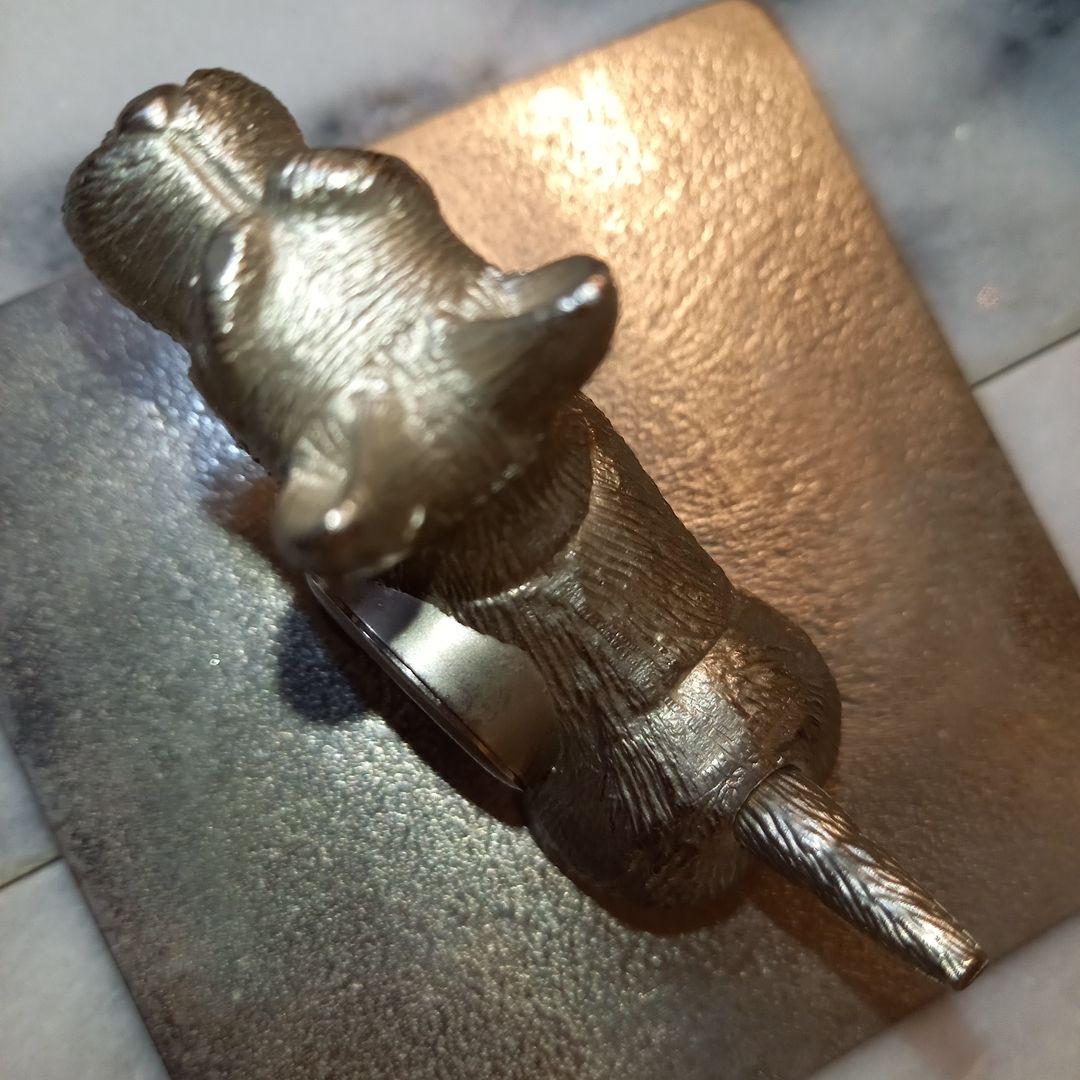 TIMEX レア 置時計 スコティッシュテリア ピューター オブジェ シルバー