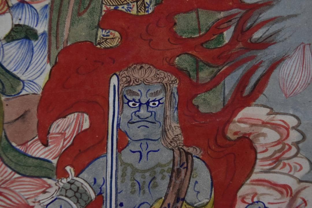 作者不詳/十三佛図/十三仏図/古画人物図/仏画/掛軸/名家伝来/AA-231