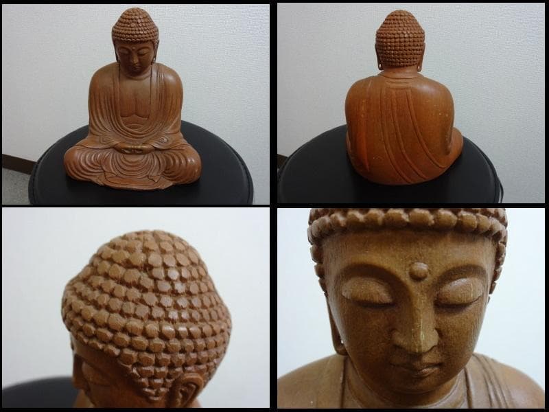 木彫り 阿弥陀如来座像 高さ約60㎝ 古美術 中国美術 骨董 旧家蔵出し