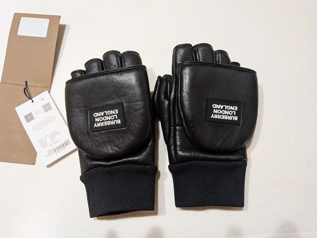 BURBERRY ブラック レザーグローブ｜バーバリー BURBERRY ☆ 黒革
