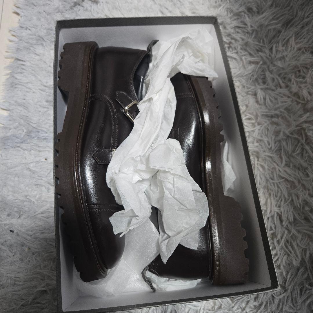 ダブルエイチ　wh ダブルモンクストラップ ダークブラウン