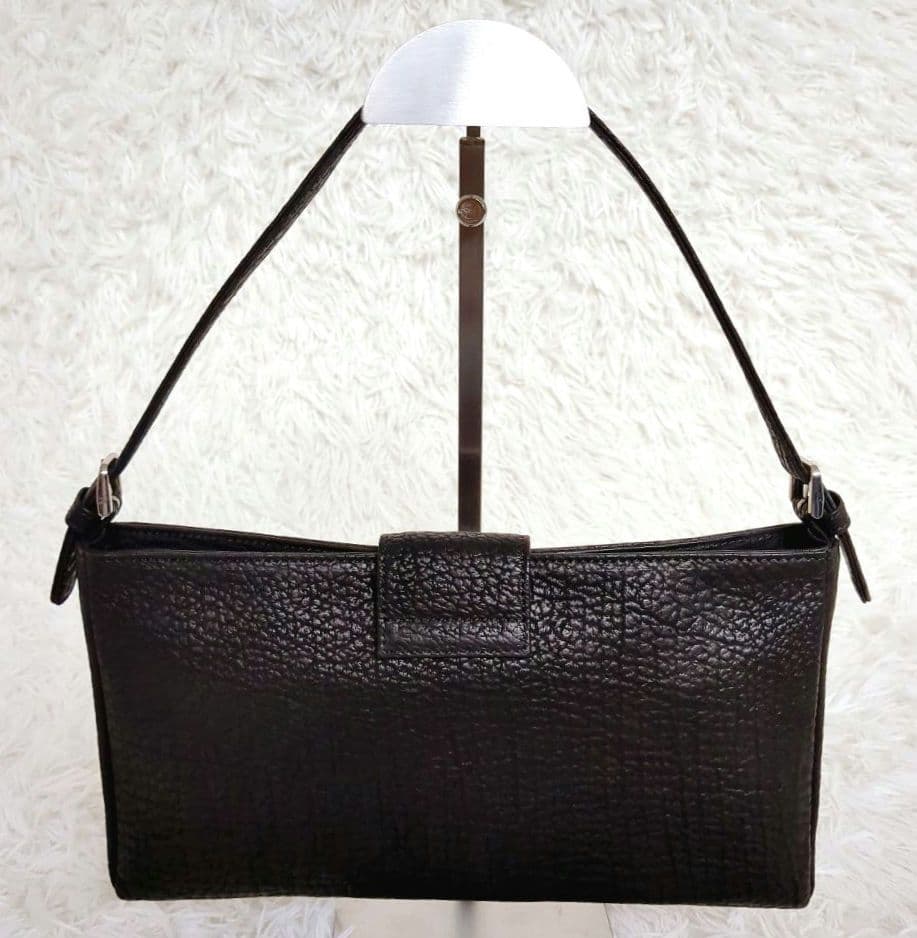 極美品✨️JRA認定　シャークレザー　本革ハンドバッグ 2wayショルダー　黒