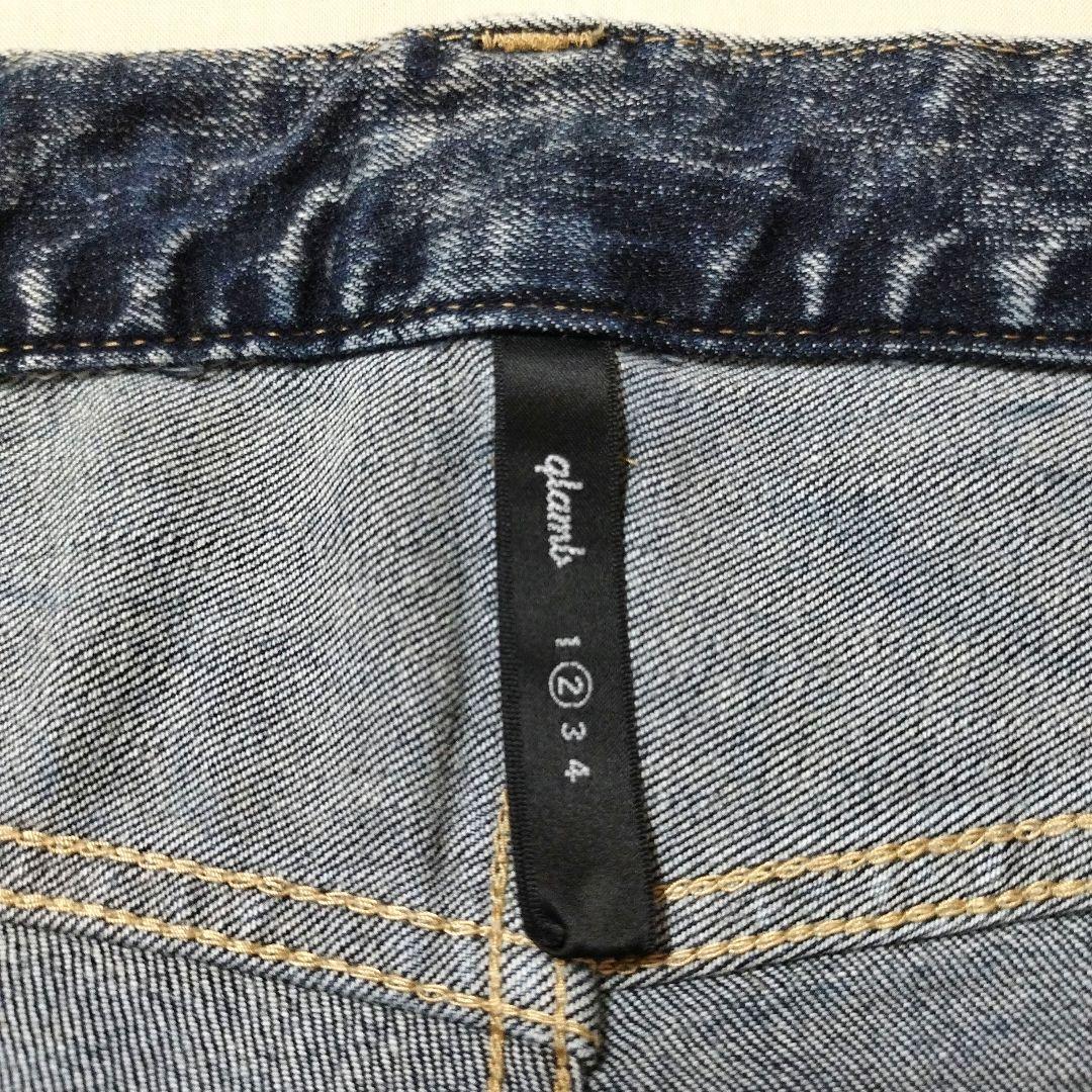 glamb ラスティデニムイージーパンツ ケミカルウォッシュ加工 インディゴ 2