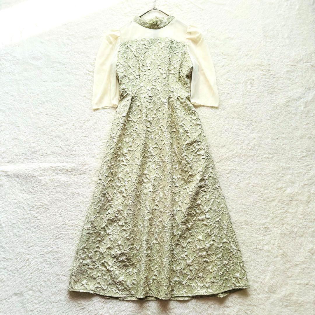 【新品未使用】Rire Fete ふくれジャガードバックリボンドレス ワンピース