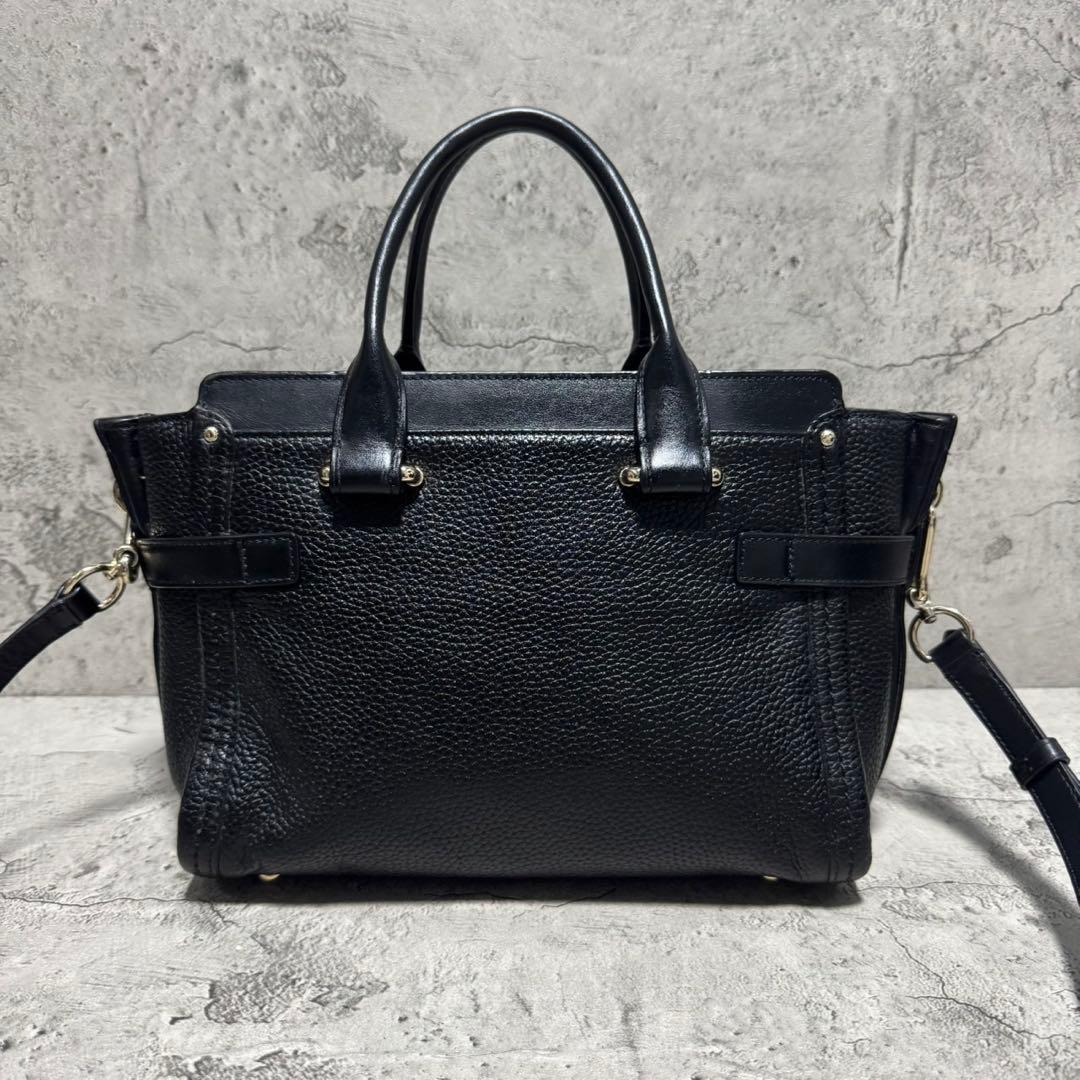 未使用級✨️コーチ 2way ショルダーバッグ スワッガー レザー シボ革 黒