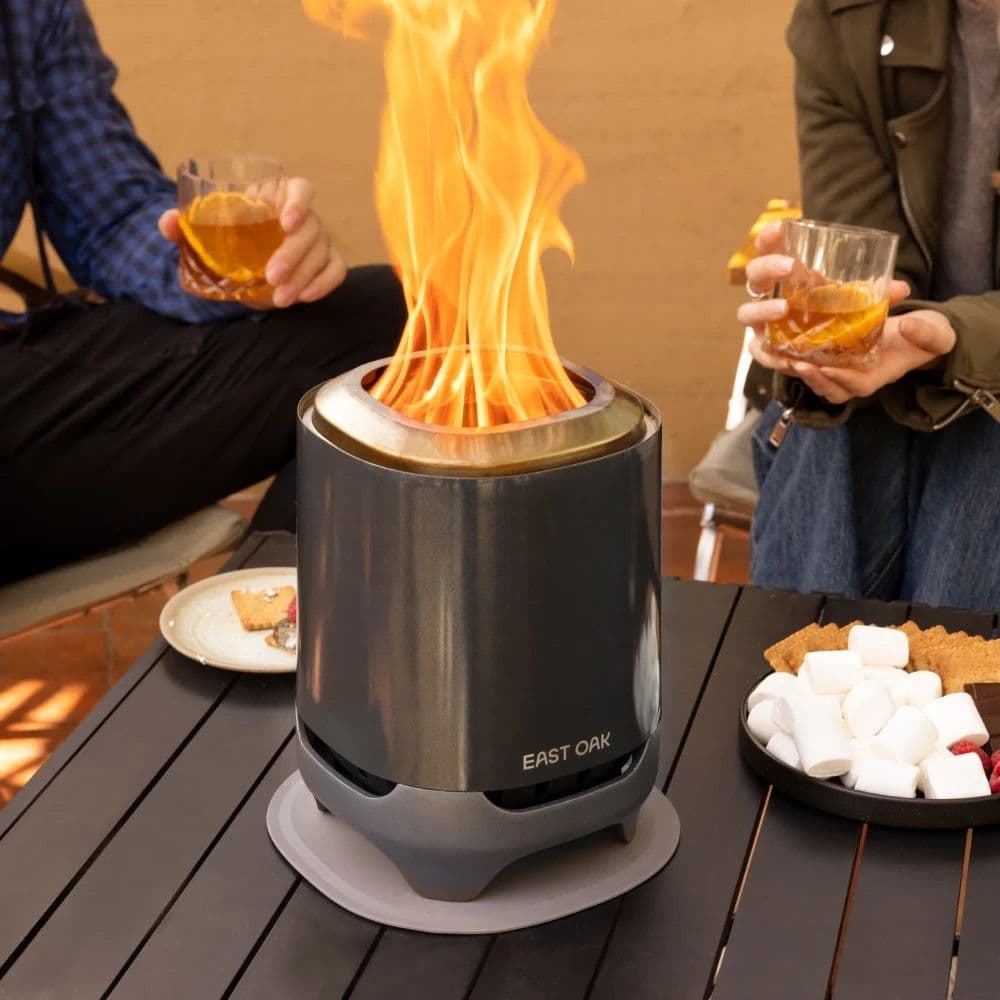 EAST OAK ミニ 卓上 ステンレススチール ファイヤーピット シルバー