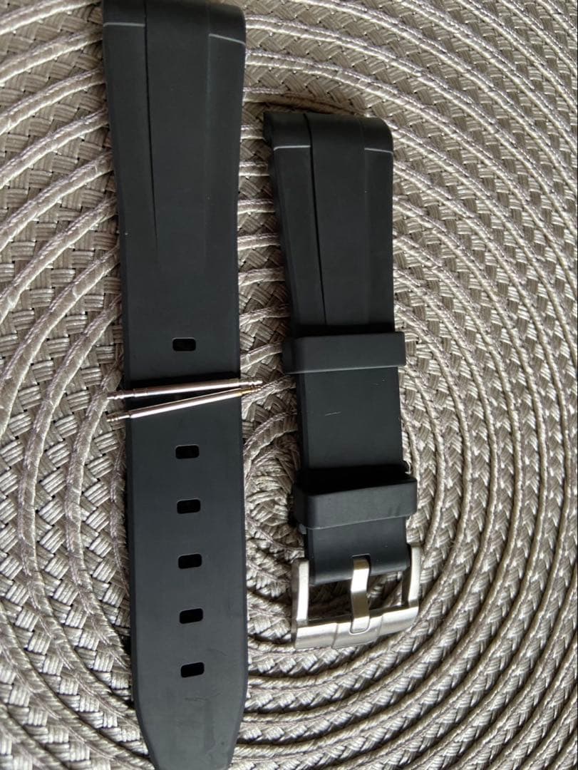 ラバーBストラップ　ブラック ステンレスバックル　サブマリーナ専用