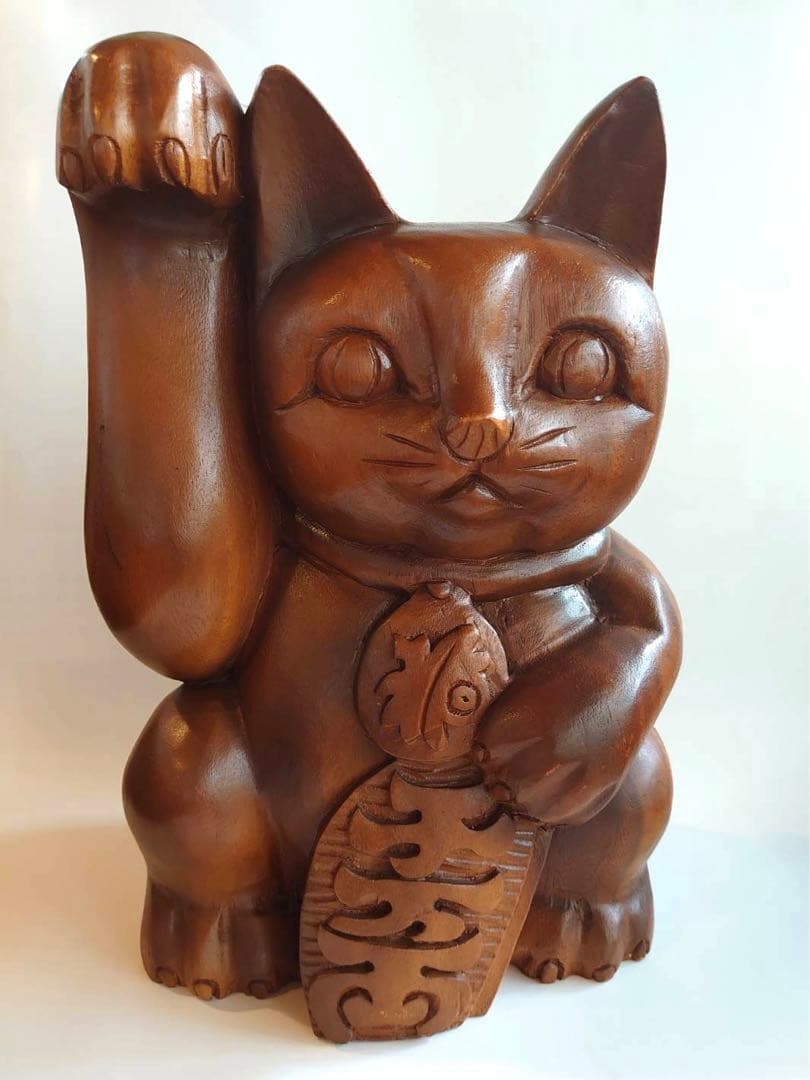 最 安 価格家具・インテリア - 招き猫 木彫り 値下げしました C99157514