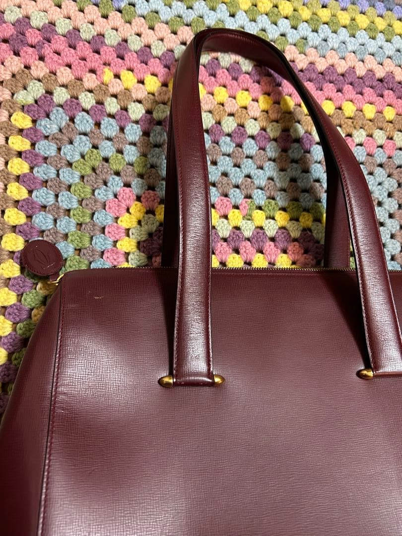 カルティエ Cartier マスト ショルダーバッグ ボルドーレッド