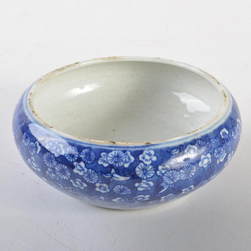 中国　古渡青花花文　筆洗　茶こぼし　C　R7081E 中国 古渡青花花文 筆洗 茶こぼし C R7081E 中国 古渡青花花文 筆洗 茶