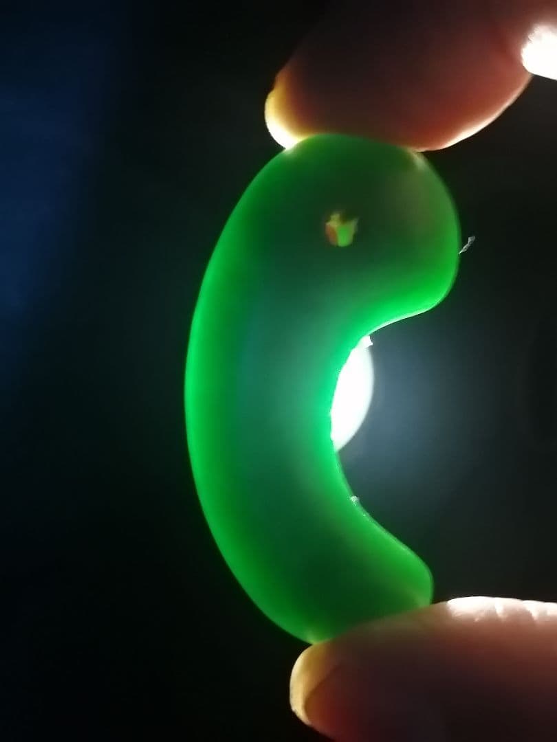 ★古墳期『糸魚川翡翠勾玉』出土品。5.20cm【超琅玕翡翠】最高峰の巨大勾玉です