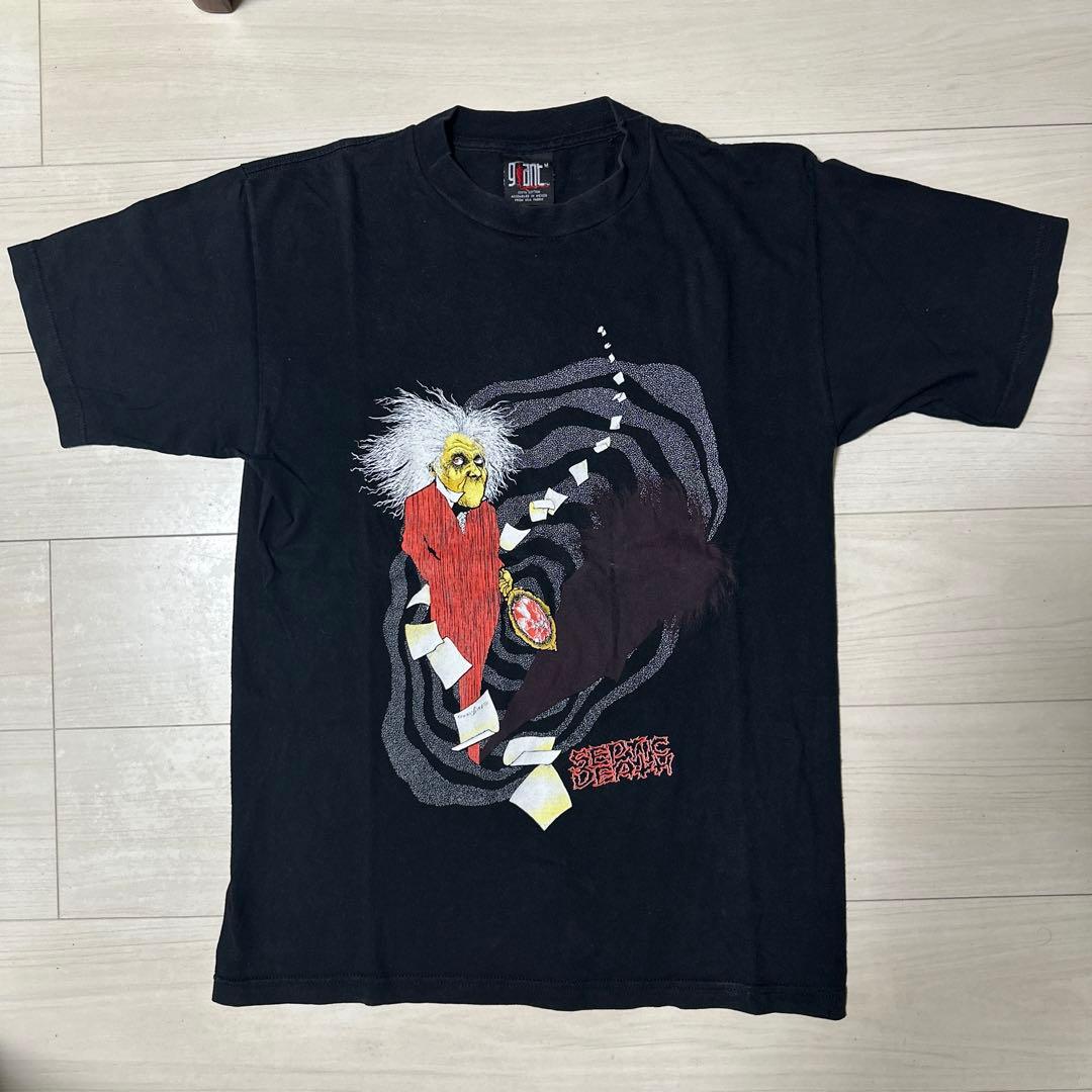 pushead Tシャツ パスヘッド septic death zorlac 白