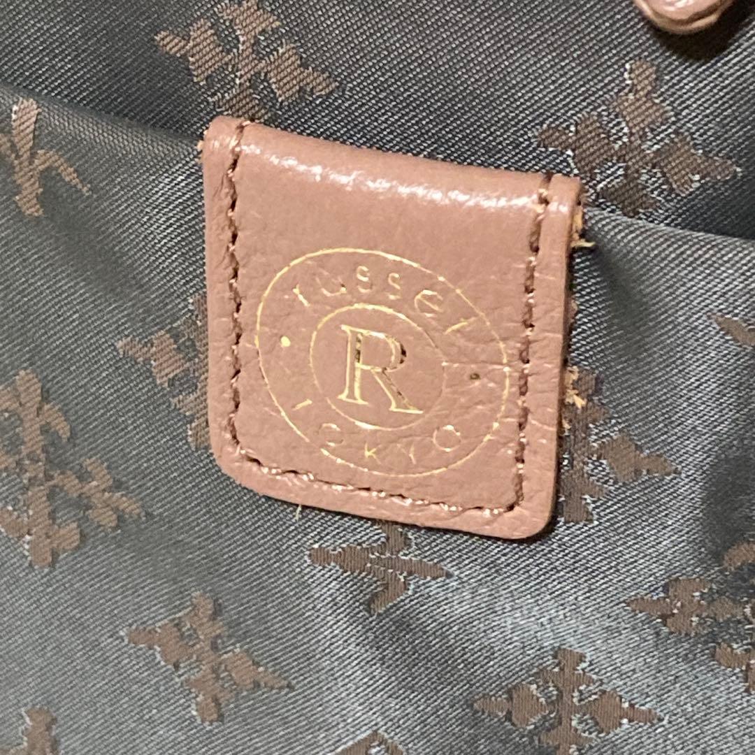 極美品 russet ラシット ショルダーバッグ 2way グレー ピンク ロゴ