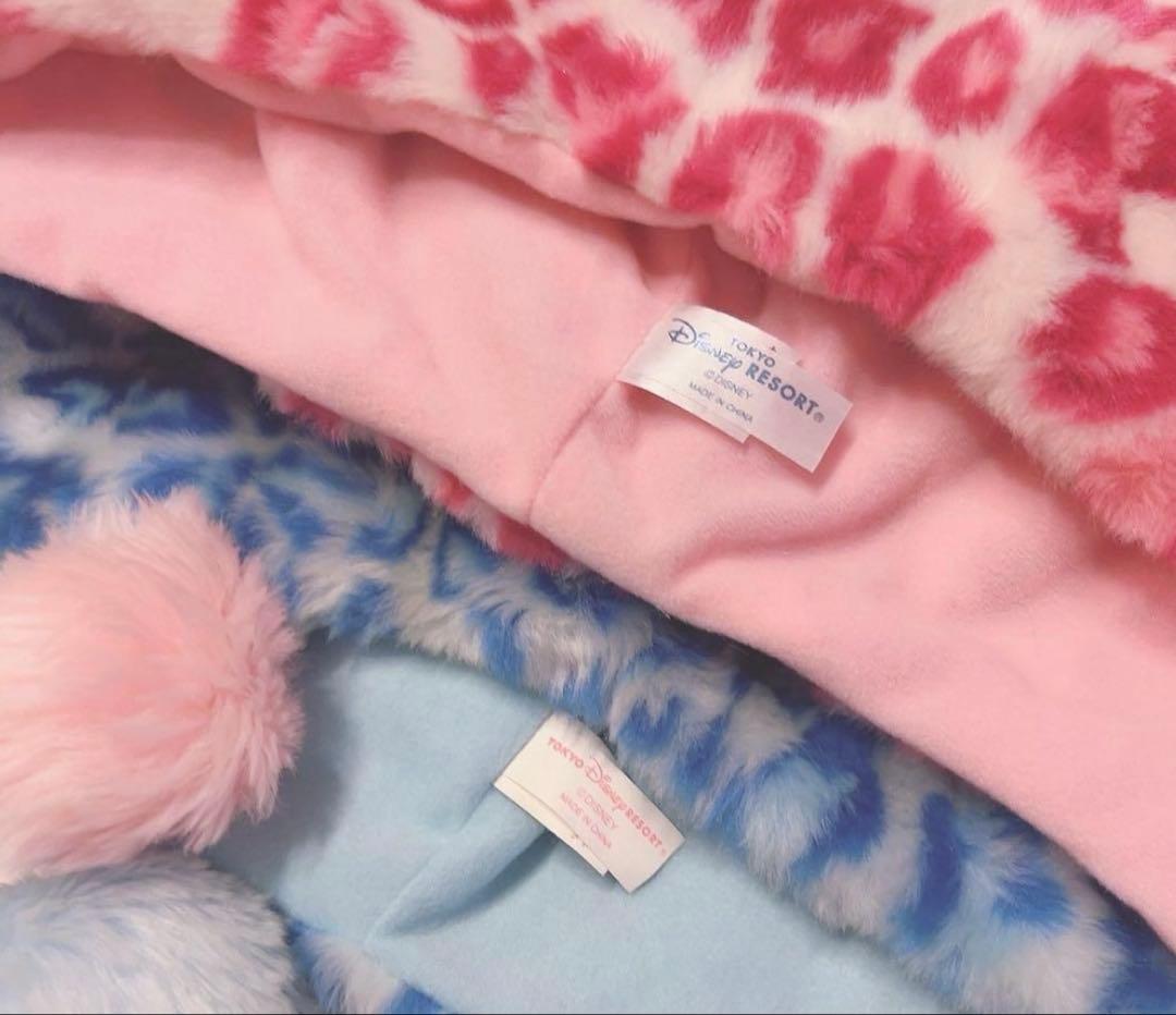 ディズニー　ミニー　ヒョウ柄　ブルー　ピンク　ファンキャップ　ペア　♡