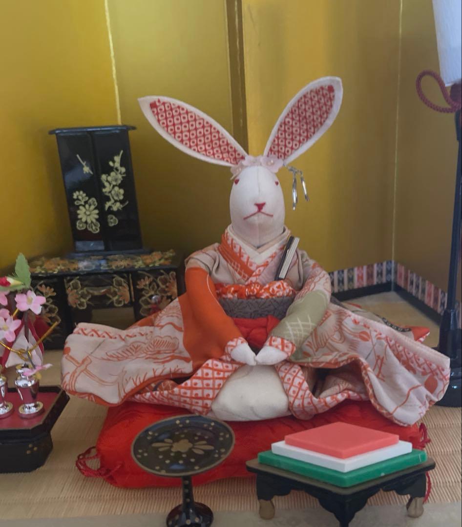 うさぎ雛 お雛様 古布 着物 アンティーク