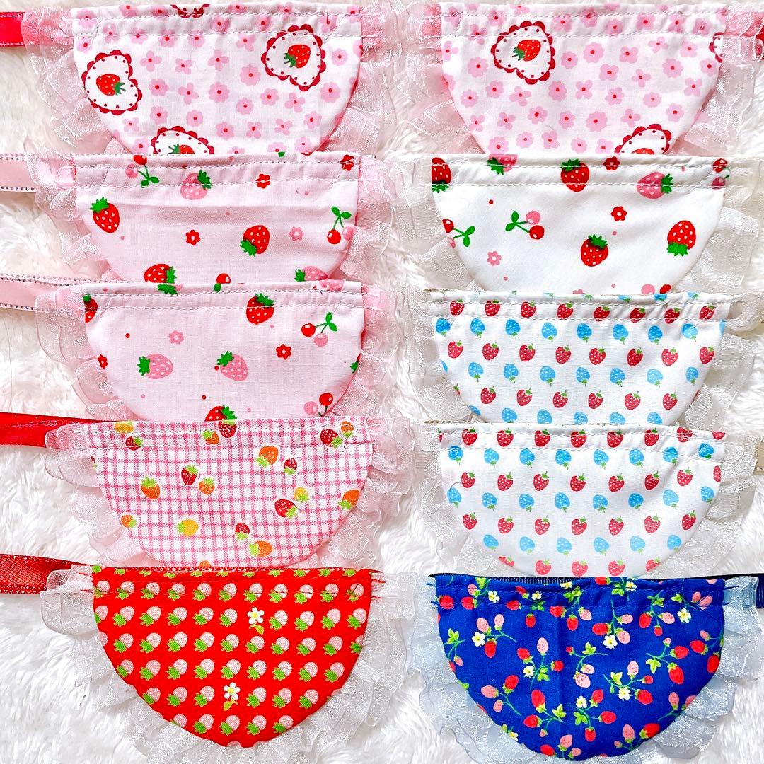 いちご 柄 ♡ トリミングチョーカー 10枚 春 犬用スタイ(A-21) - メルカリ