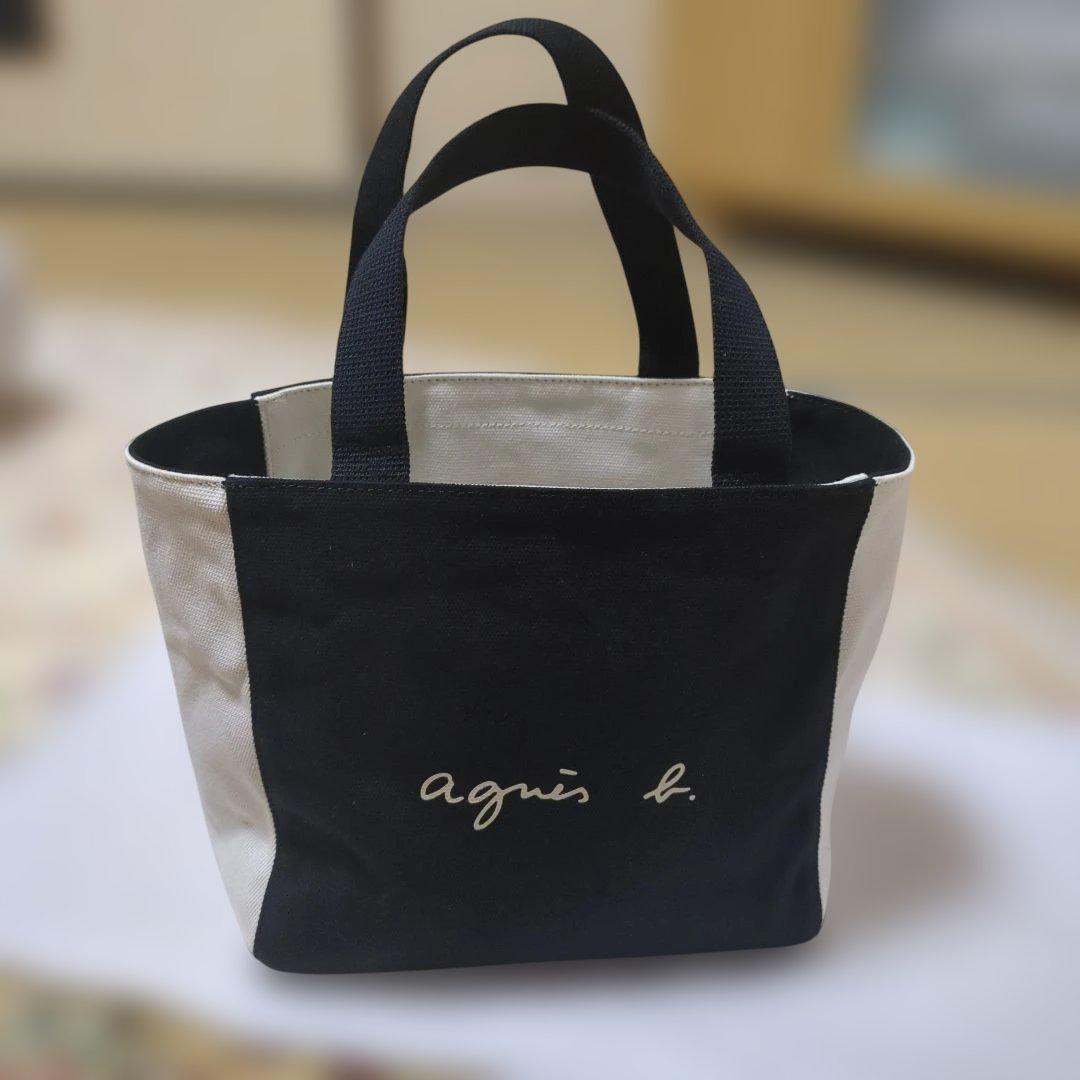 アニエスベー、 リバーシブルトートバッグ新品年始値下げ ロゴ コットン リバーシブル トートバッグ 