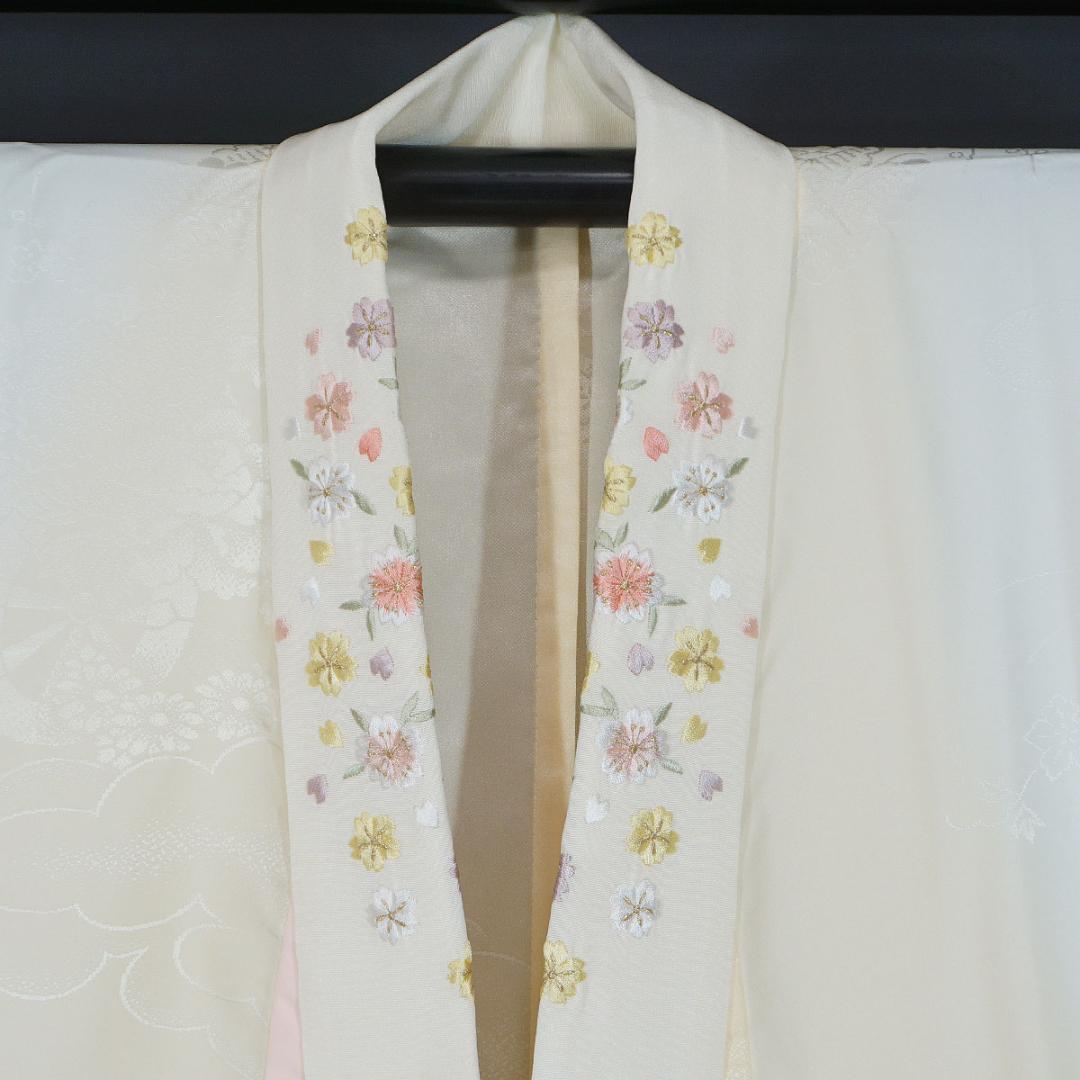 長じゅばん付き 正絹振袖 青 金彩友禅柄 165cm a129