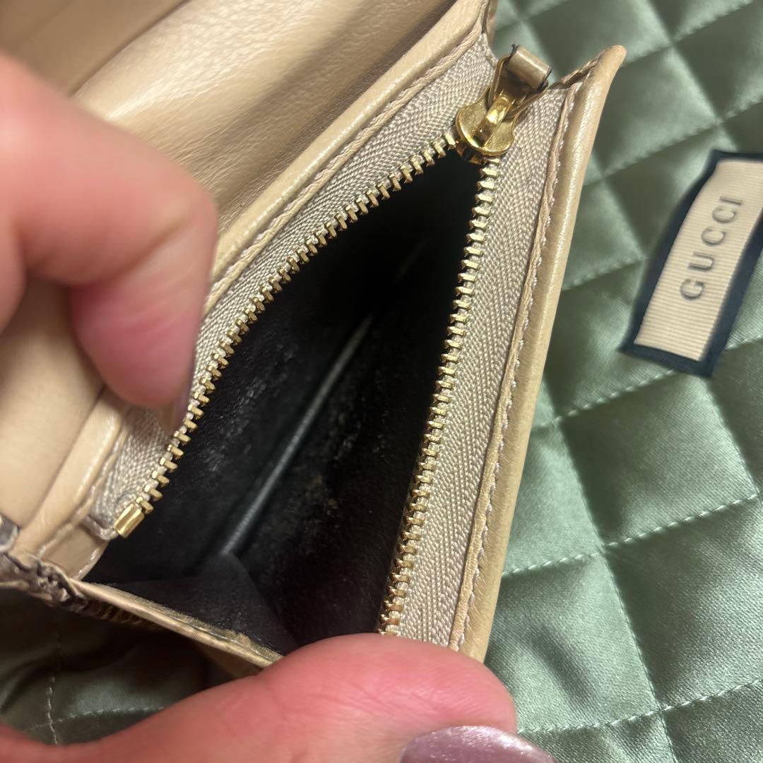 GUCCI GGマーモント パイソン 二つ折り財布