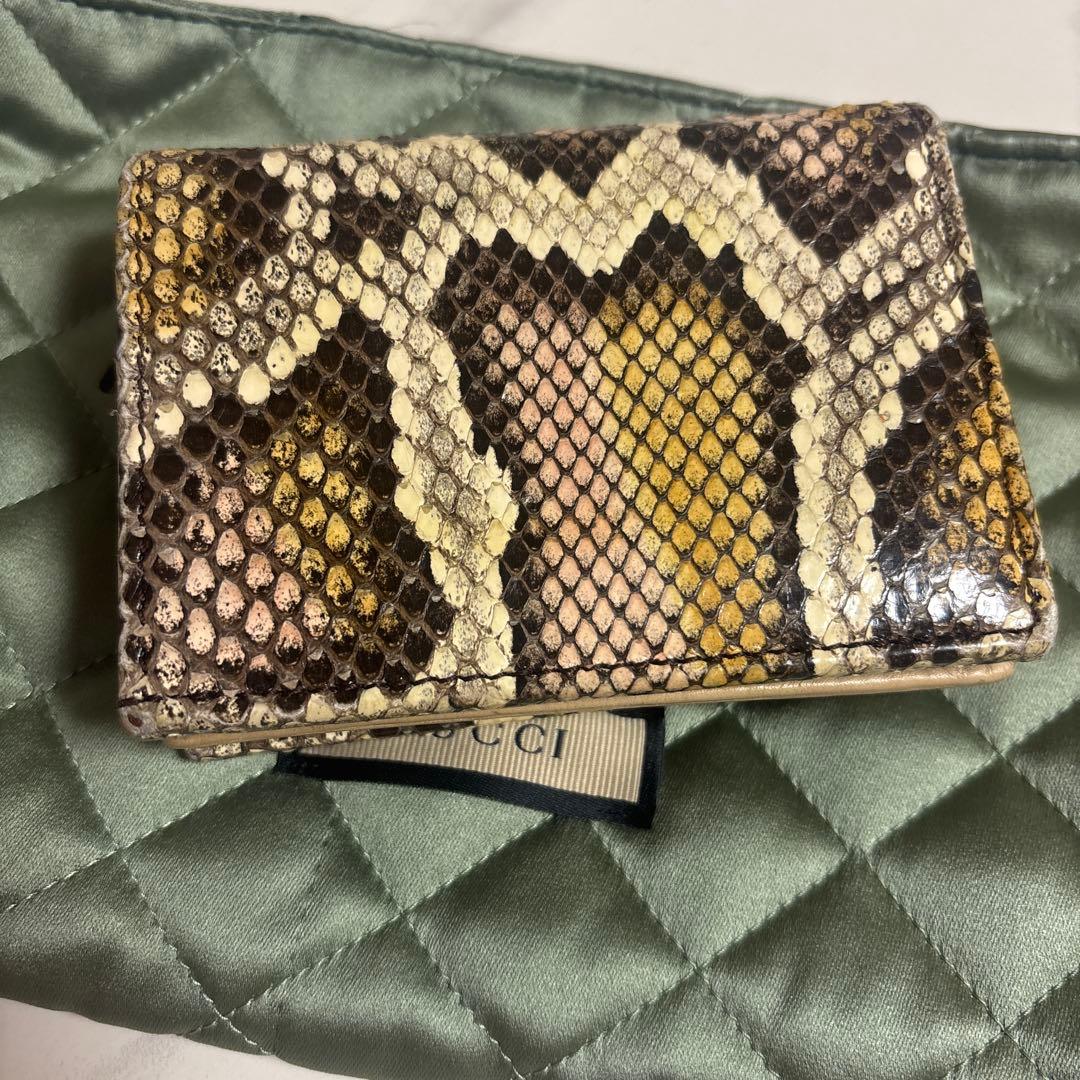 GUCCI GGマーモント パイソン 二つ折り財布