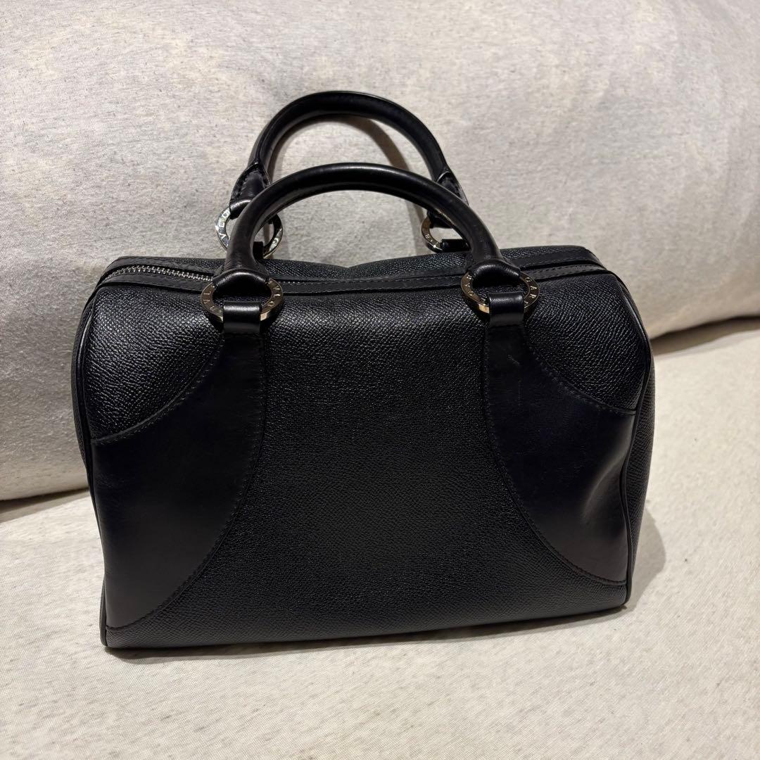 ブルガリ　ミニボストンバッグ　ハンドバッグ　ブラック　黒　ブルー　水色