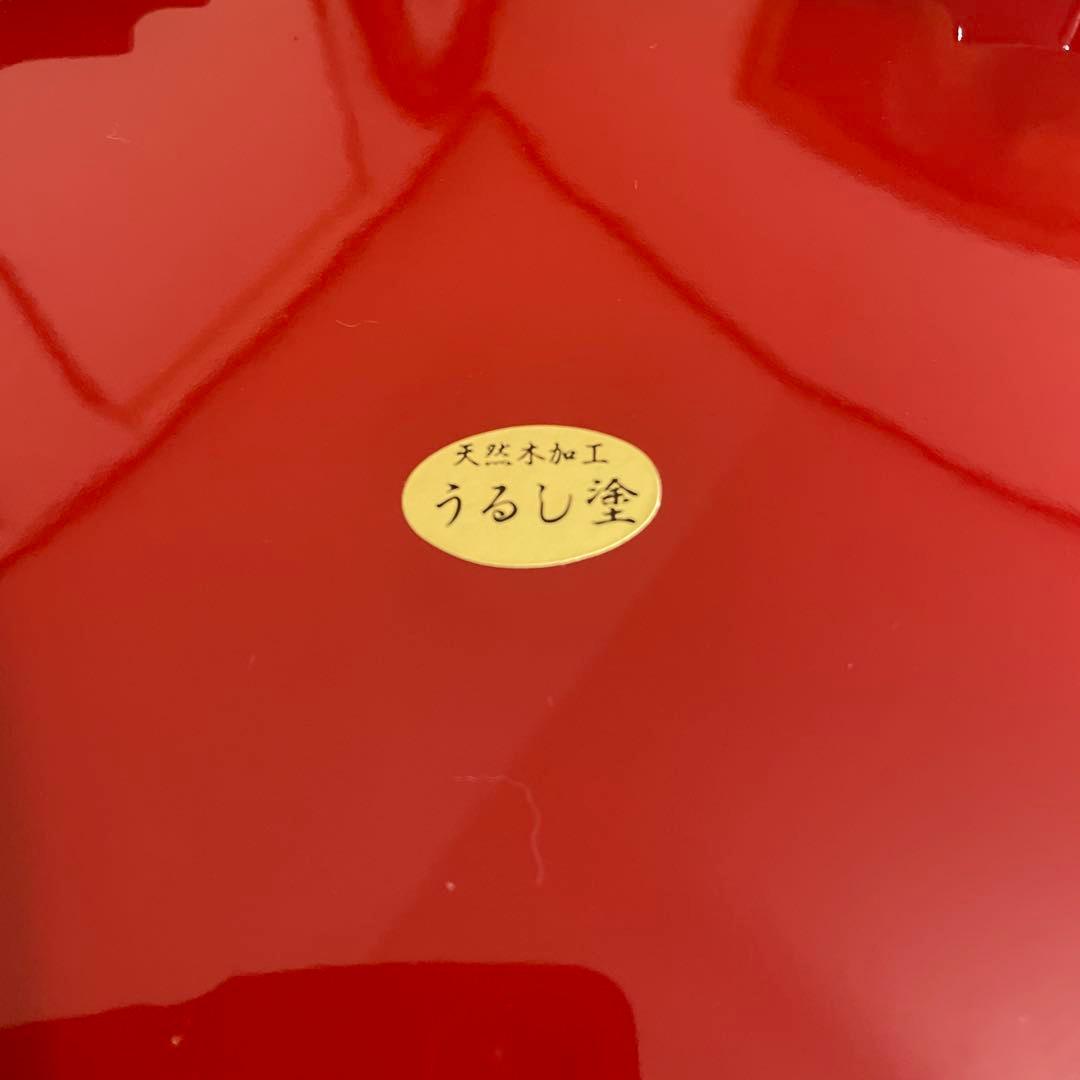 会津塗　うるし塗　天然木　三段重　重箱　未使用　シール付