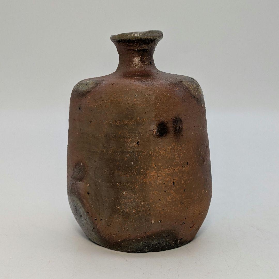 岡山県重要無形文化財 金重道明 備前焼 伊部徳利&酒呑 共