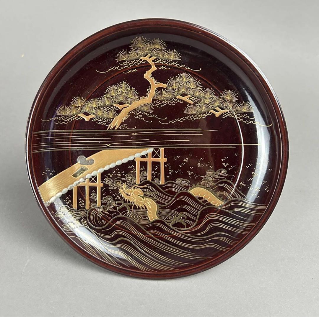 漆器皿10まいセット 金箔装飾 木箱付き