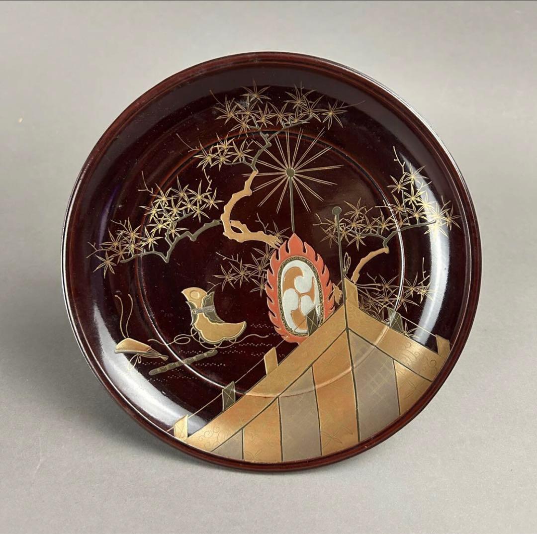 漆器皿10まいセット 金箔装飾 木箱付き