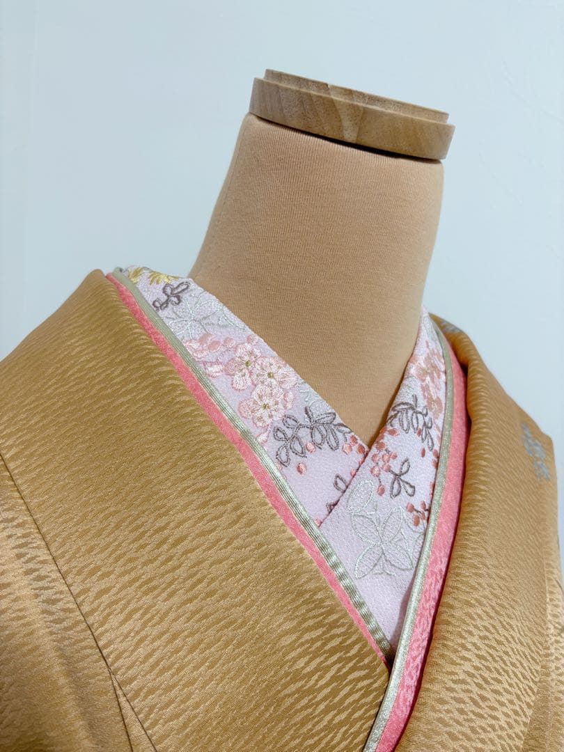 正絹振袖フルセット 豪華金彩 縁起柄金色 オレンジ 蝶模様 成人式