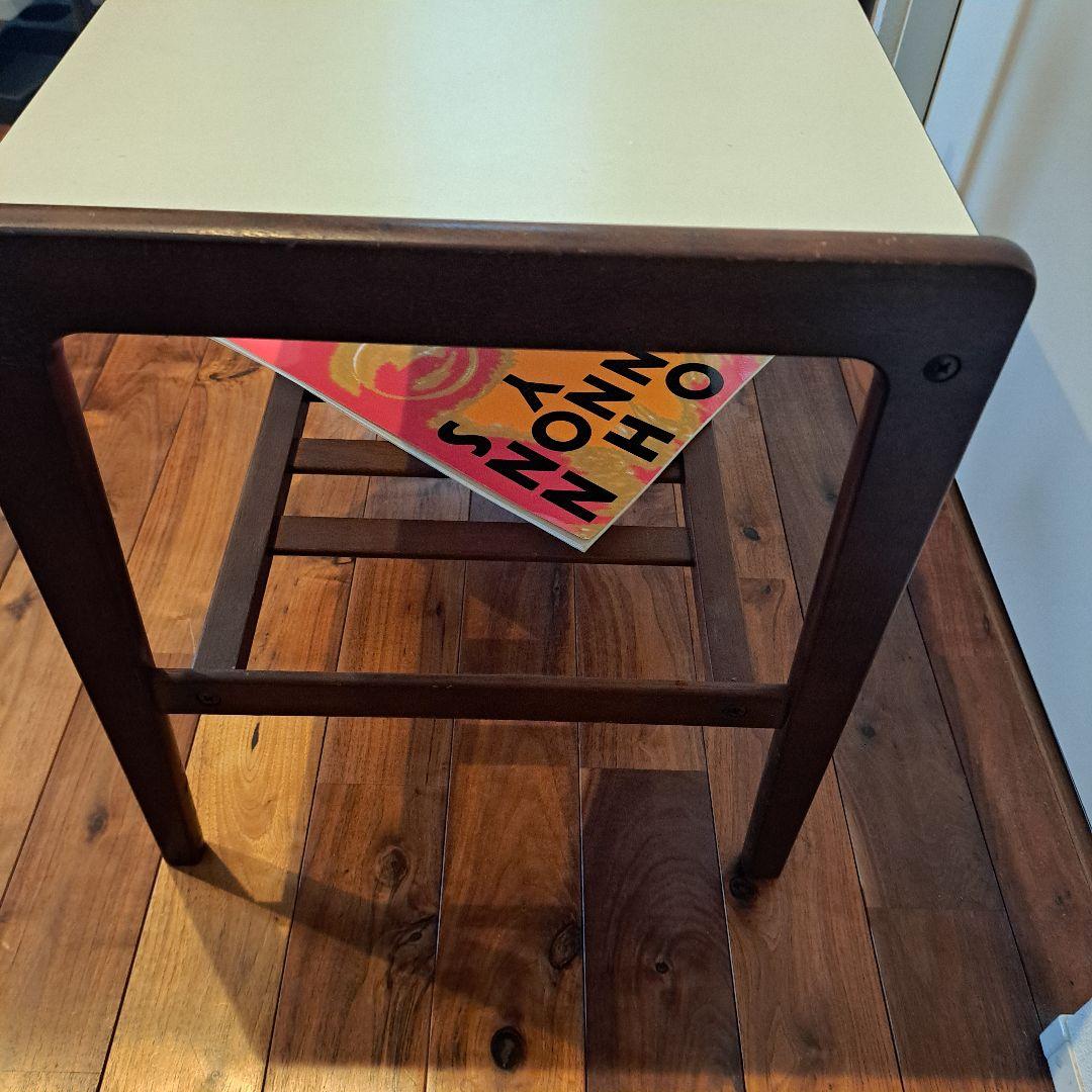 オールドカリモク 名作 コーヒーテーブル サイドテーブル 白 茶