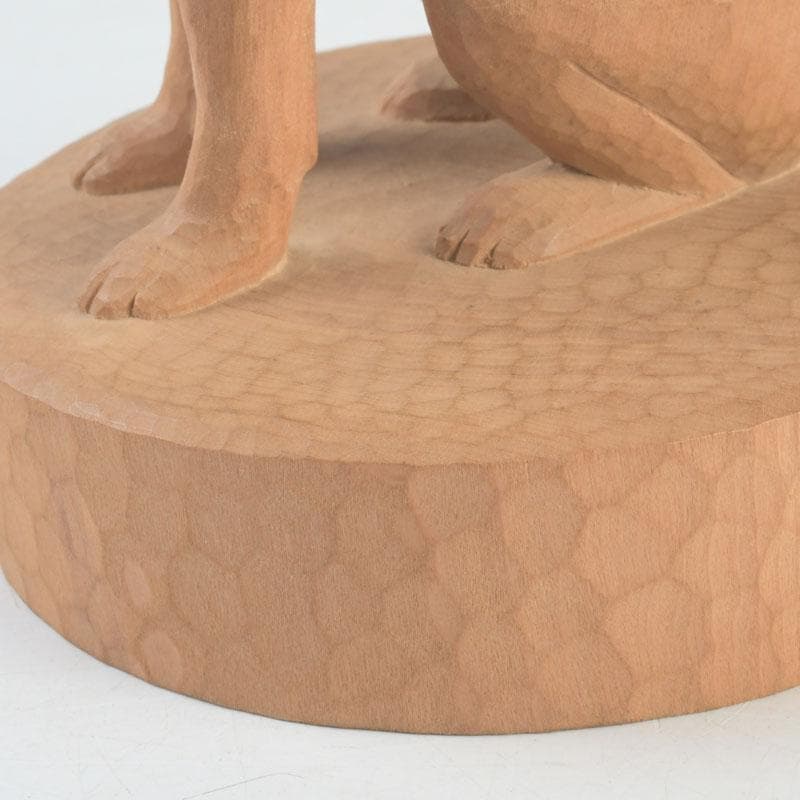 新木 氷馬 様専用富山県工芸家 得地秀生作 木彫 犬 置物 共箱 V 9559