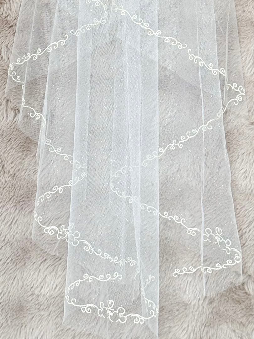 FTW ミラコスタ ウェディング ミッキーベール ショート ラメあり