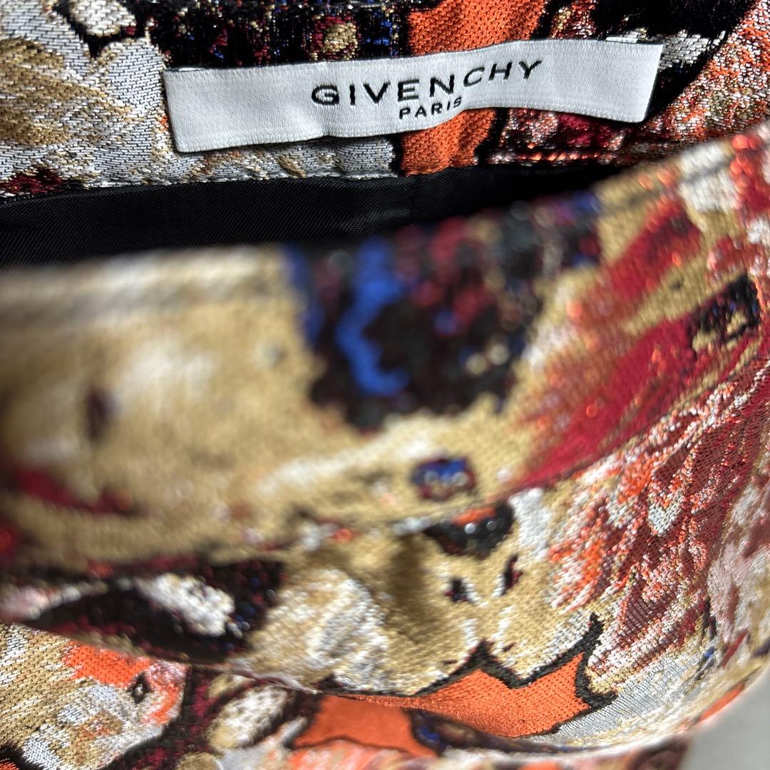 GIVENCHY 花柄タイトスカート オレンジ