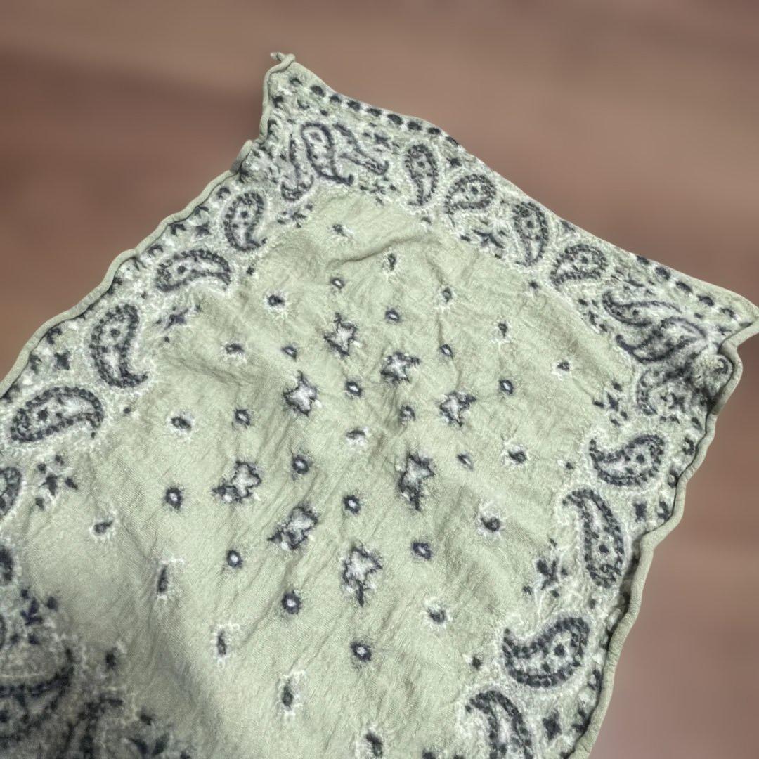 美品　kapital ペイズリー柄 縮絨ウール　バンダナ 赤 緑 2枚セット